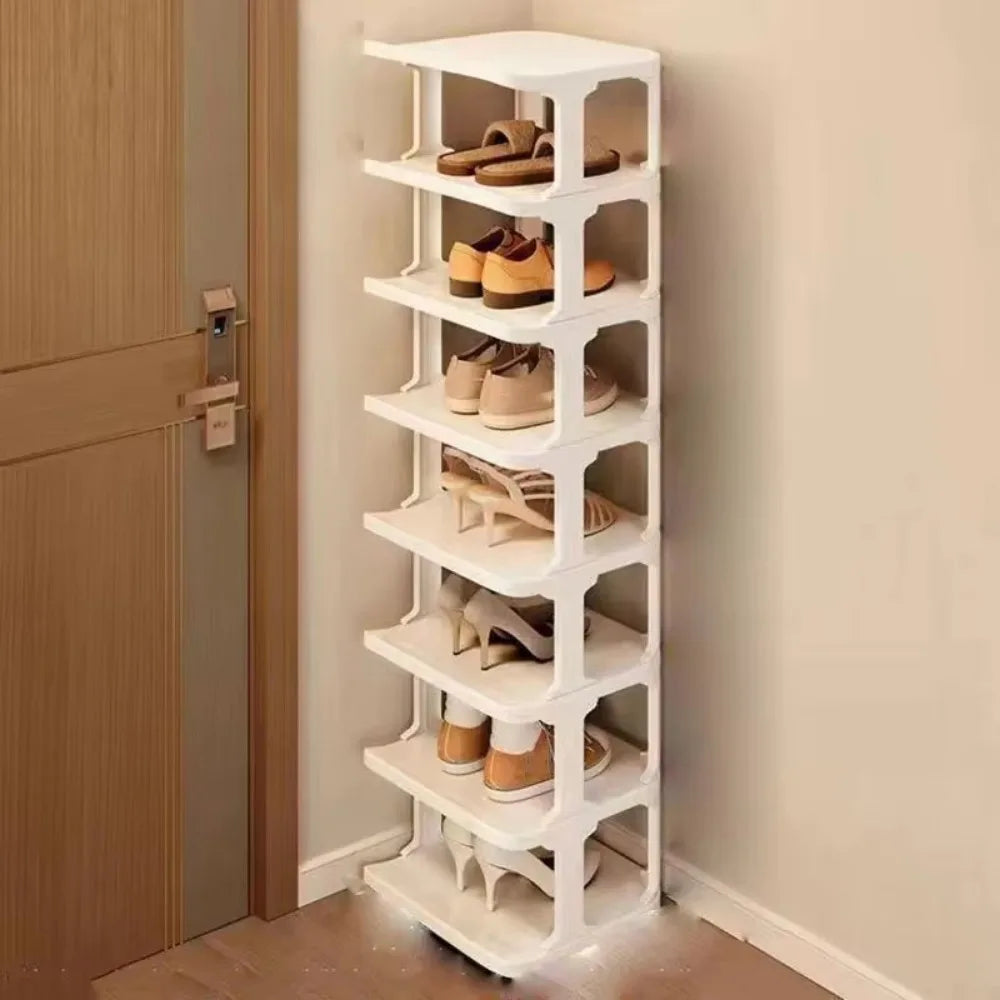 Removable Vertical Shoe Rack - Stackable 2 to 8 Layer Plastic Shoe Organizer with Open Shelves, Everstock