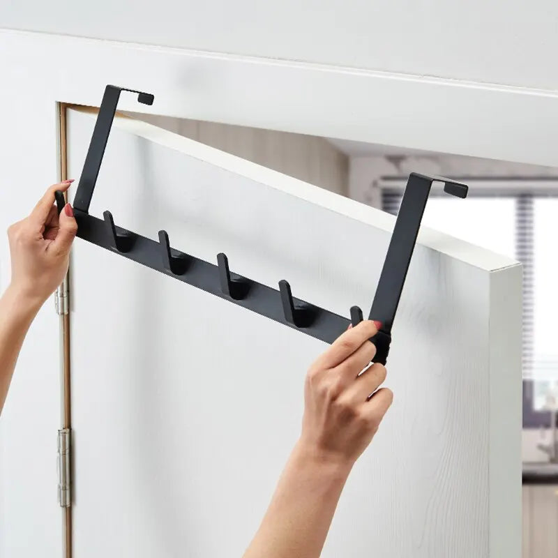 5-Hook Over-The-Door Organizer - Coat, Towel & Hat Rack for Bathroom & Bedroom Doors, Everstock