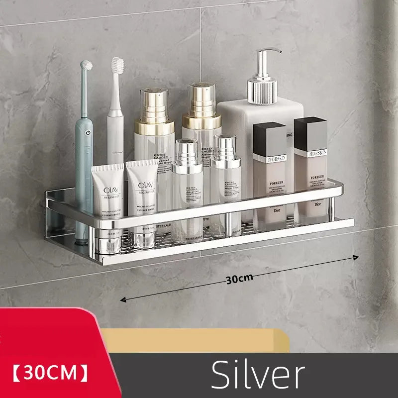 Aluminum Shower Shelf Organizer - Silver Shampoo Storage Rack, 30-50cm, Everstock