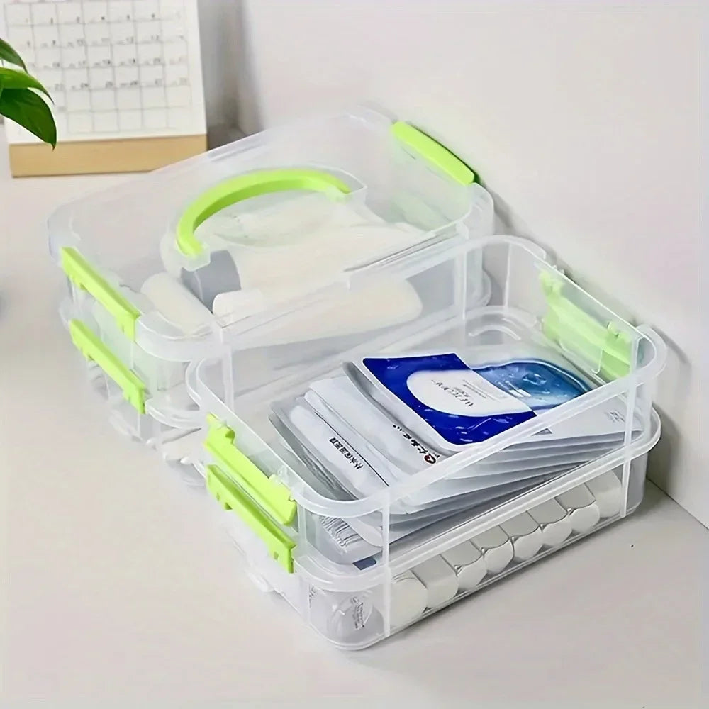 Building Block Storage Drawer Box - Clear Stackable Plastic Grid Organizer for Toys & Small Parts, Everstock
