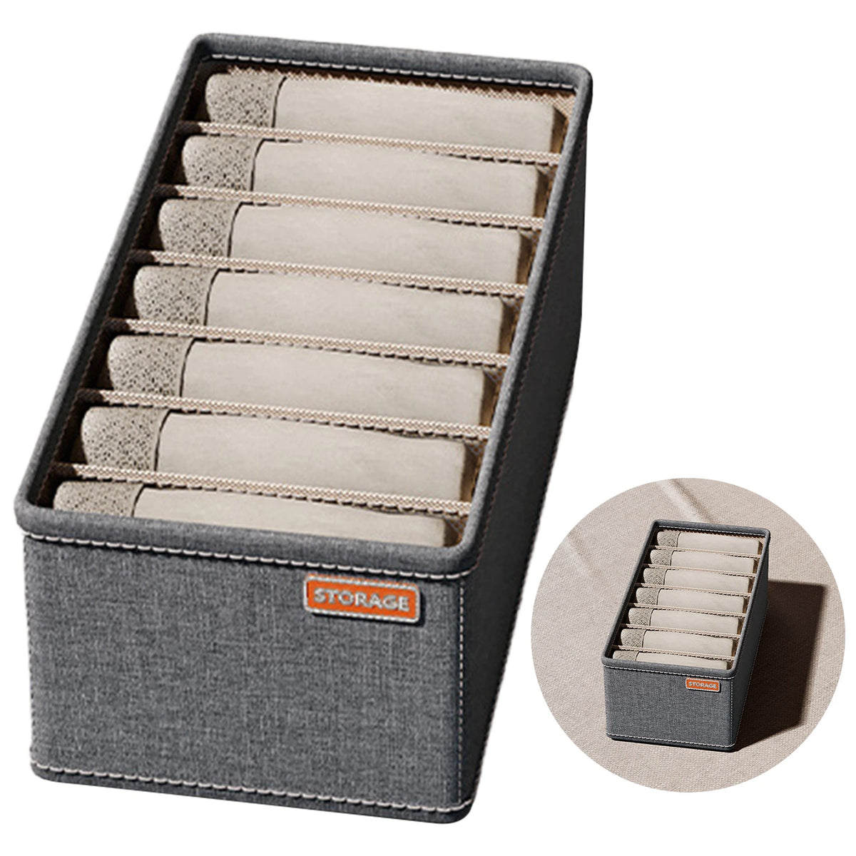 Underwear Drawer Organizer - Non-Woven Fabric Storage Boxes for Socks, Bras & Clothing in Dresser and Wardrobe, Everstock
