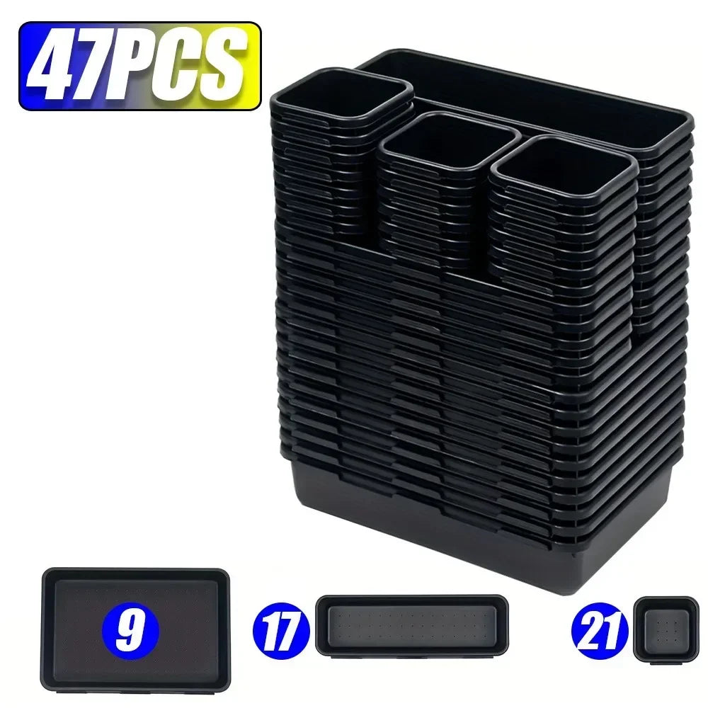 Drawer Organizer Tray Set - Interlocking PP Tool Bins in 3 Sizes for Workbench, Toolbox & Desk, Everstock
