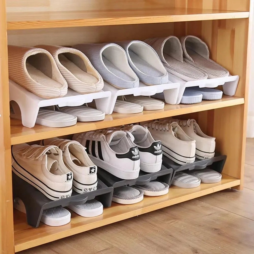 Double-Layer Shoe Holder - Space-Saving PP Plastic Shoe Rack Stacker for Shoe Cabinets and Entryway Shelves, Everstock