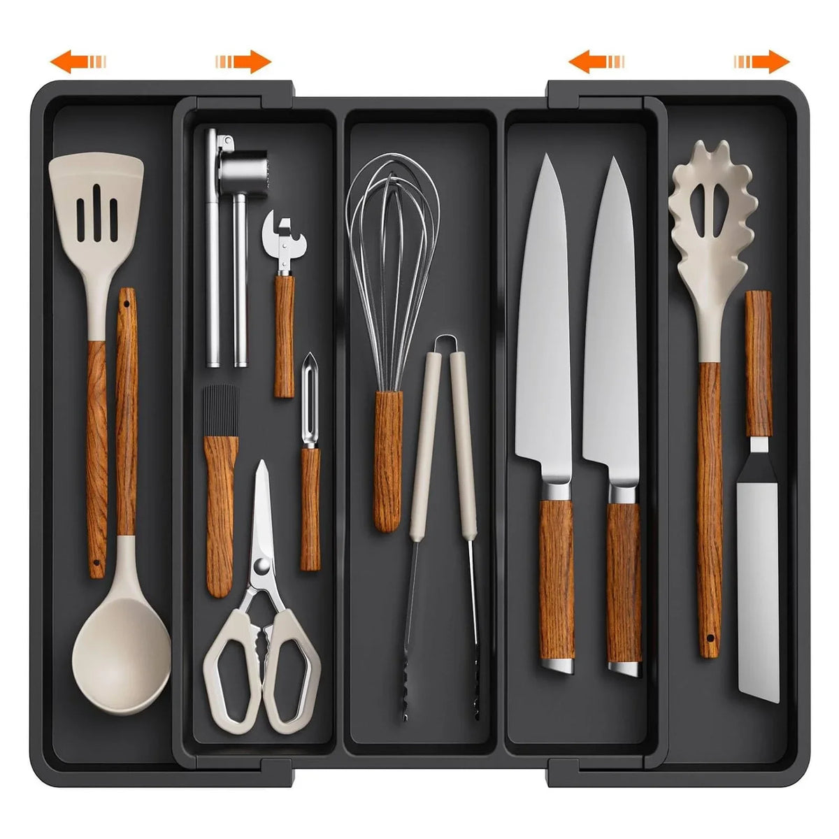 Expandable Cutlery Drawer Organizer - Adjustable Utensil Tray for Spoons, Forks & Knives, Kitchen Drawer, Everstock