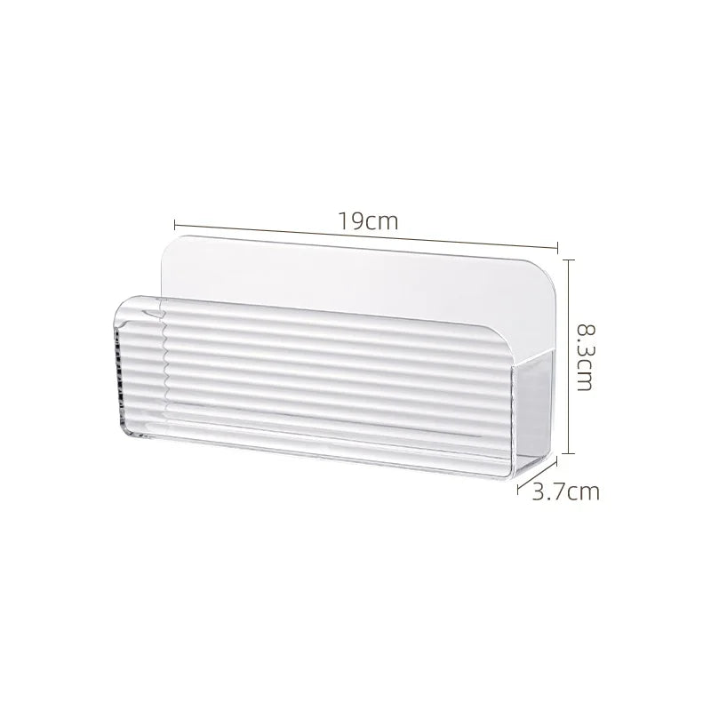 Adhesive Cabinet Door Organizer - Clear Slim Wall Mounted Storage Tray for Bathroom & Medicine Cabinets, Everstock