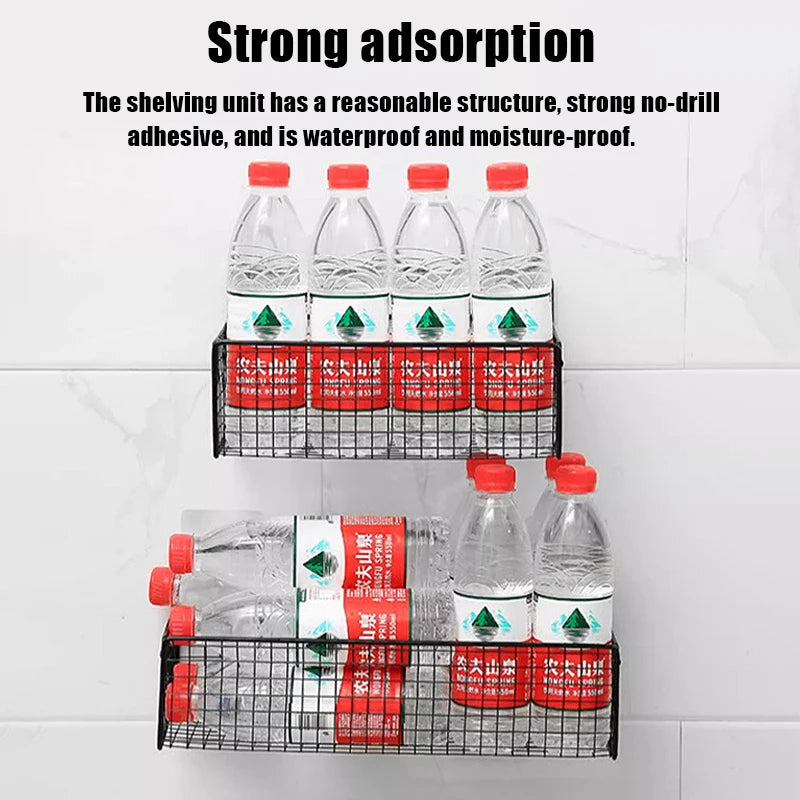 Wall-Mounted Storage Rack - No-Drill Iron Shelf for Coats, Caps & Everyday Essentials in Bedroom & Entryway, Everstock