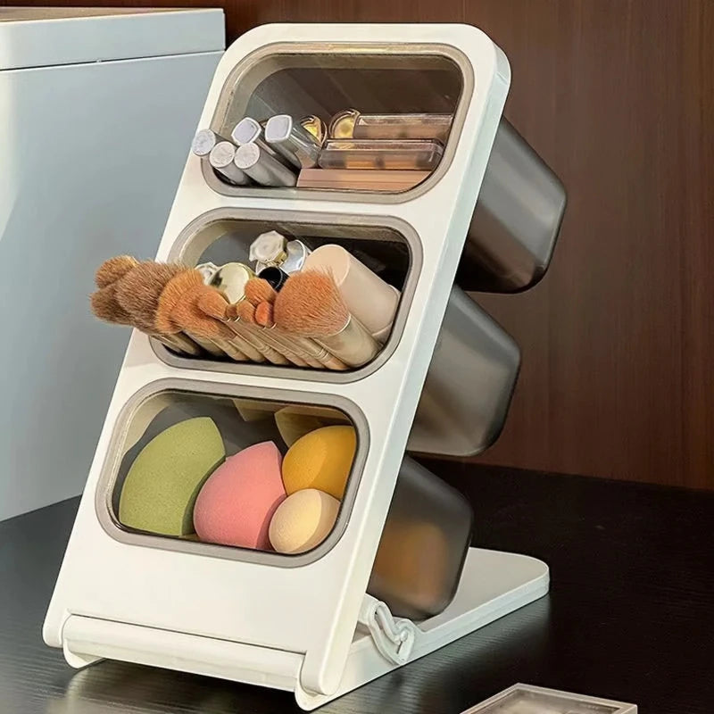 Slanted Desk Organizer Pen Holder - Detachable Multi-Layer PP Stationery Box for Pens, Markers and Brushes, Everstock
