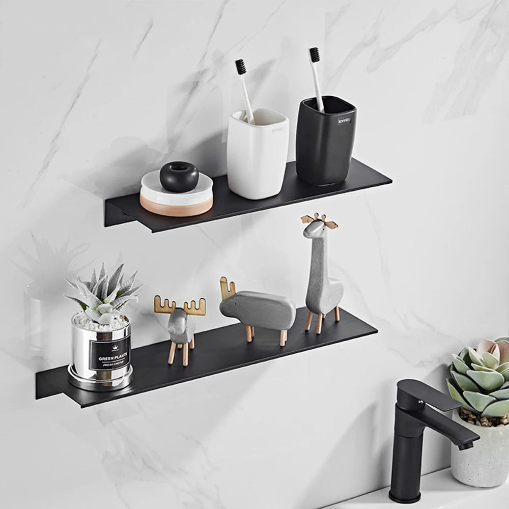 Bathroom Wall Shelf - Space Aluminum Floating Shelf in 30, 40 and 50cm for Shower & Kitchen Storage, Everstock