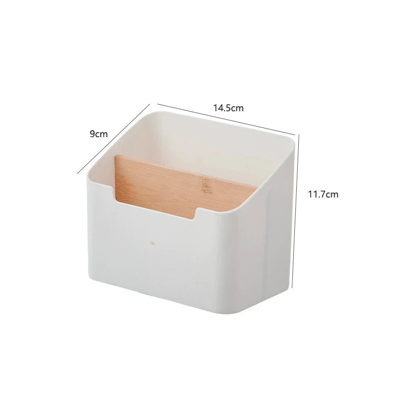 Bamboo Desktop Storage Box - Remote Control & Stationery Organizer for Home & Office, Everstock