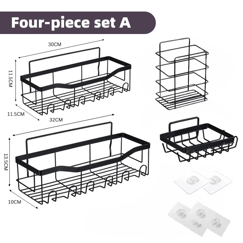 Aluminum Alloy Wall Shelf - No-Drill Shower Storage Organizer for Bathroom, Everstock