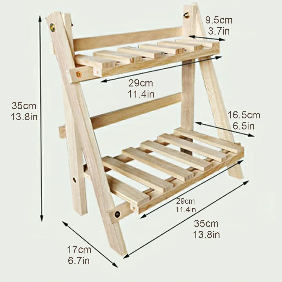 Wooden Desk Organizer Shelf - 2-Tier Folding Wood Storage Rack for Stationery, Books & Dorm Desktops, Everstock