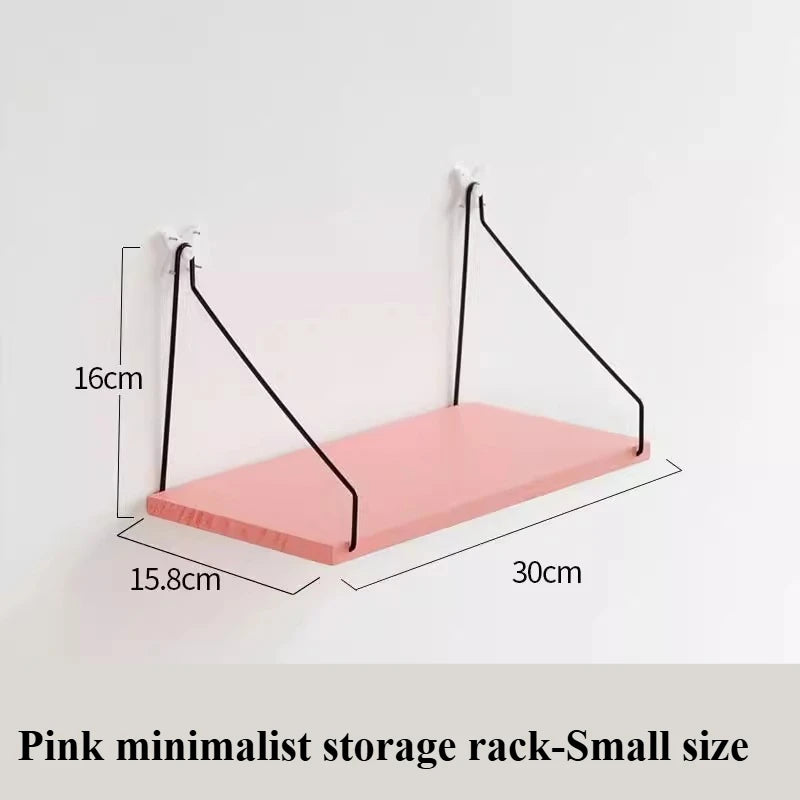 Wall-Mounted Storage Shelf - Wooden Display Rack with Iron Frame, 50 x 40 x 30 cm, for Living Room & Bedroom Walls, Everstock