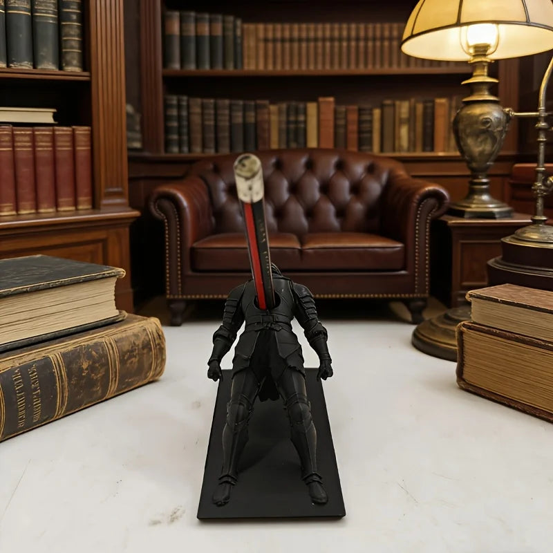 Pen Holder - Gothic Figurine Desk Organizer for Pens, Brushes and Dice, Gaming and Study Desk Decor, Everstock