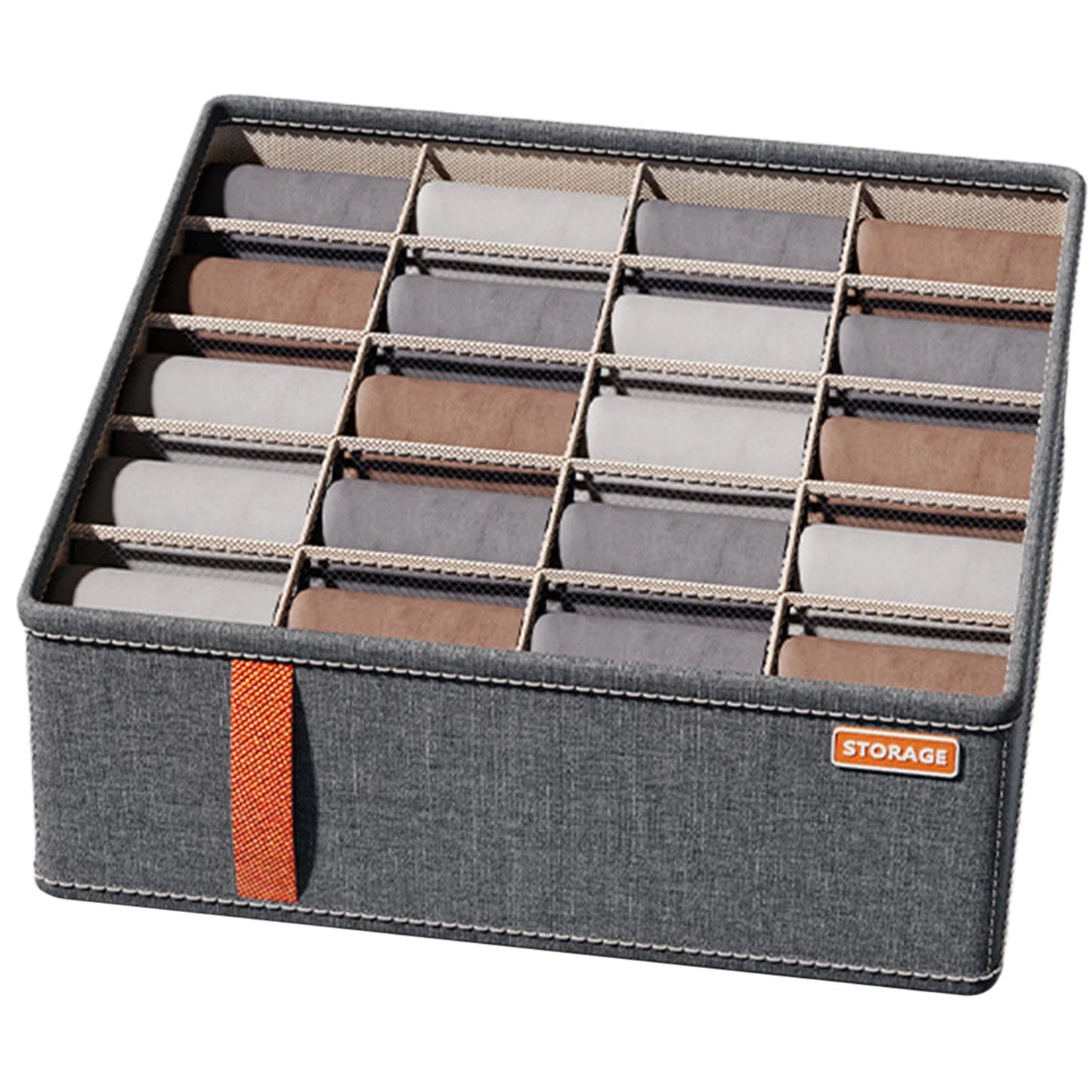 Wardrobe Clothes Organizer - 6 to 20 Grid Drawer Compartments for Trousers, Jeans, Underwear & Socks, Everstock