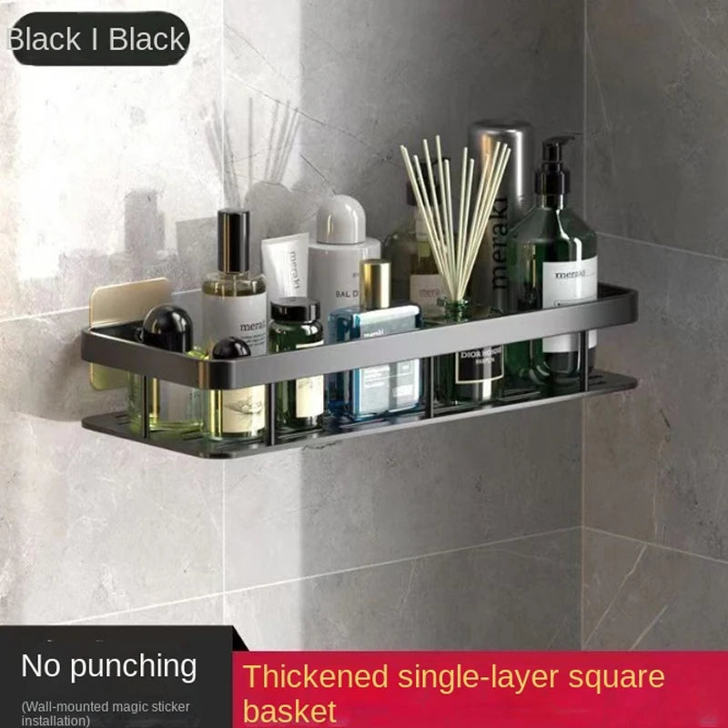 No-Drill Corner Shower Shelf - Wall Mount Rack, Shampoo Holder, Punch-Free Install for Bathroom & WC, Everstock