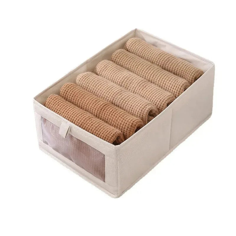 Portable Fabric Storage Boxes - Foldable Pants & Clothes Organizer for Bedroom Wardrobe Drawers, Everstock