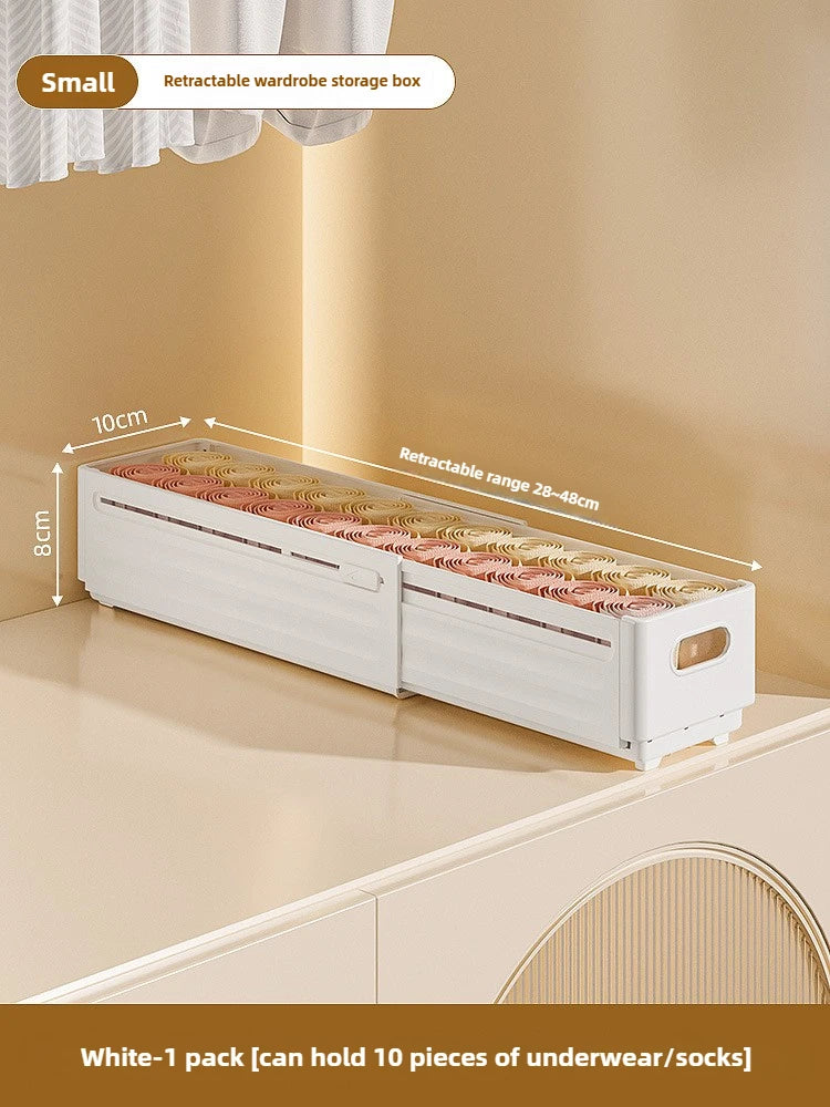 Adjustable Clothes Storage Box - Breathable Polyester Closet Organizer Bin with PP Frame for Wardrobe Shelves, Everstock