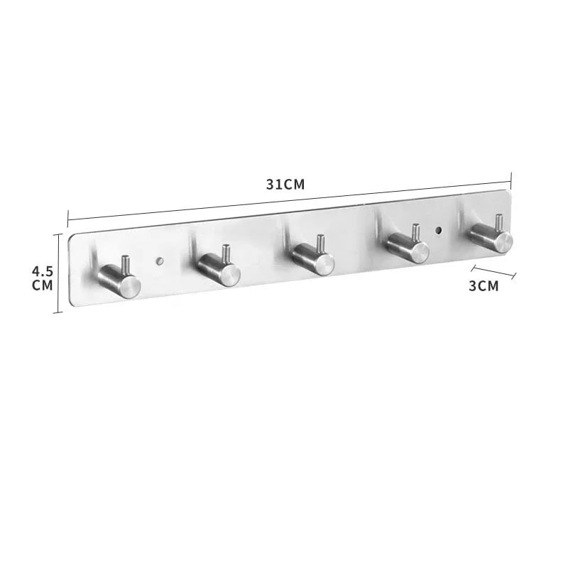 Stainless Steel Adhesive Key Hooks - No-Drill Wall Key Holder for Entryway, Hallway, Kitchen and Bathroom, Everstock