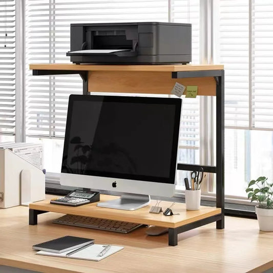 Desk Bookshelf Organizer - Wooden Desktop Shelf for Books, Laptop, Printer and Monitor, Everstock
