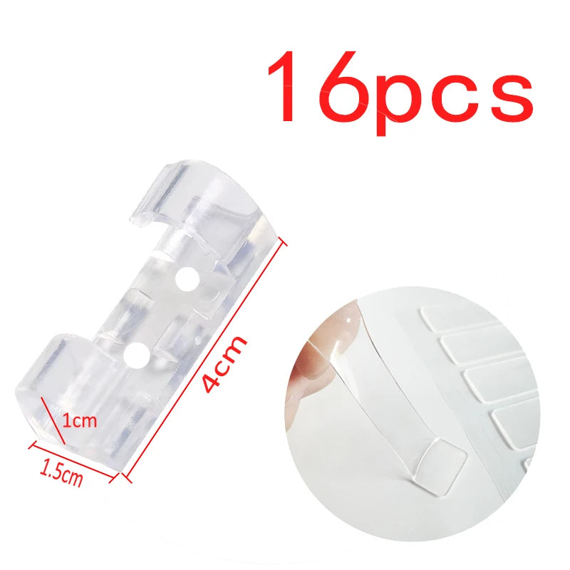 Cable Clips Set - Acrylic and ABS Resin Cord Holders in Two Sizes for Desk, Wall, Tile and Glass, Everstock