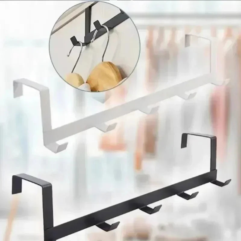 5-Hook Over-Door Storage Rack - Coat, Hat & Towel Organizer for Bathroom & Closet Doors, Everstock