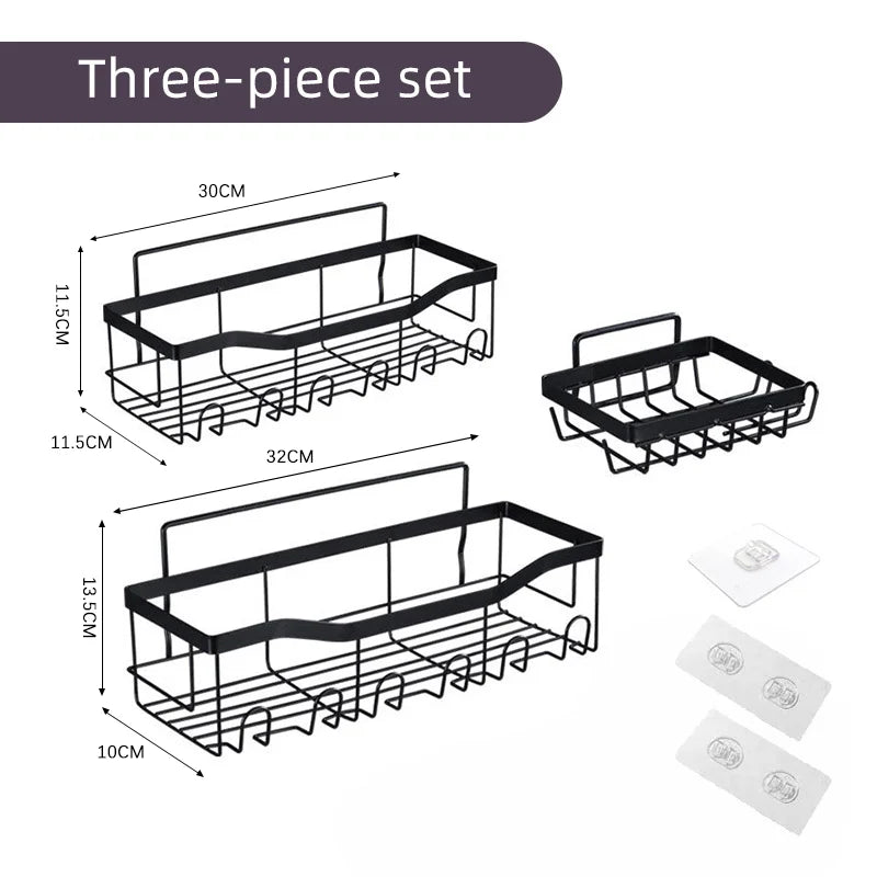 Aluminum Alloy Wall Shelf - No-Drill Shower Storage Organizer for Bathroom, Everstock