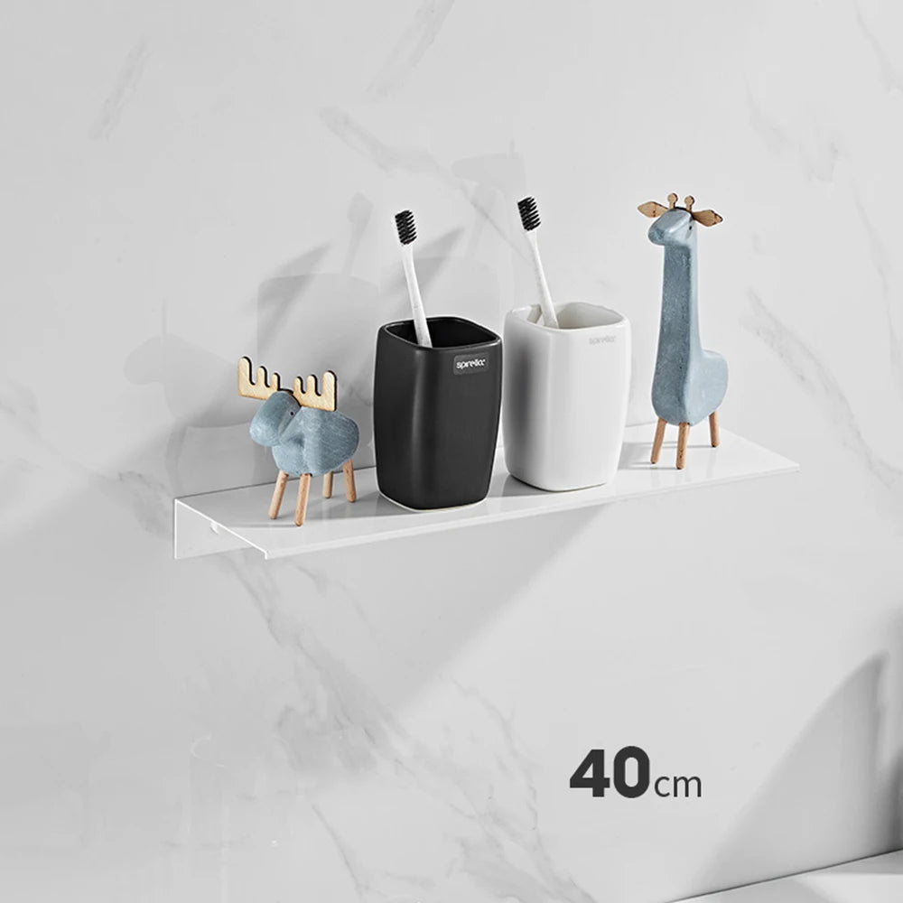 Bathroom Wall Shelf - Space Aluminum Floating Shelf in 30, 40 and 50cm for Shower & Kitchen Storage, Everstock