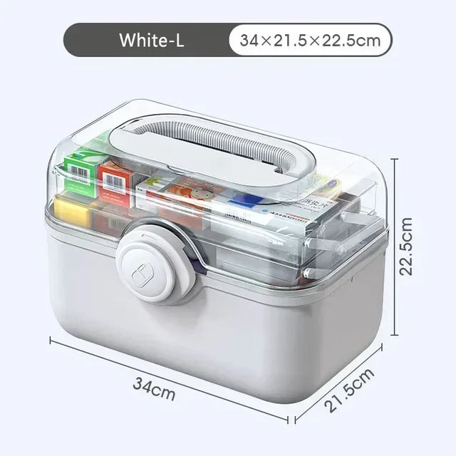Portable Medicine Storage Box - Layered First-Aid Supply Organizer for Home & Travel, Everstock