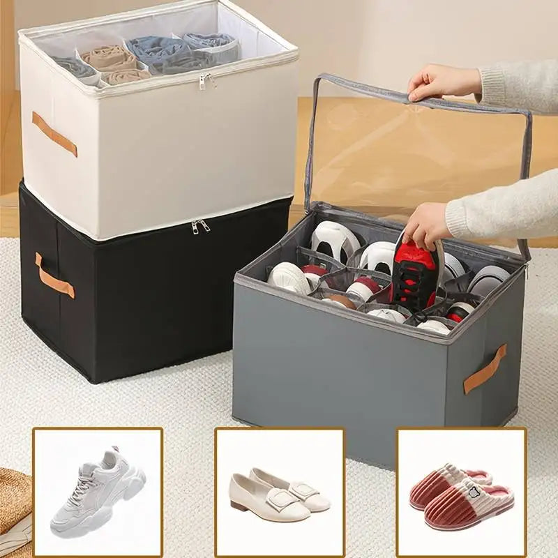 Foldable Oxford Fabric Shoe Storage Box - Closet Organizer for Sneakers & Sandals, Everstock