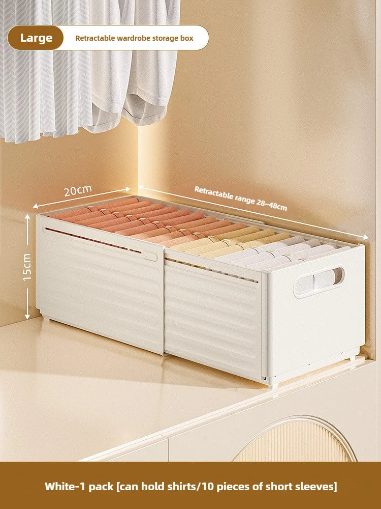 Stackable Clothing Storage Bin - Plastic Divided Organizer Box for Folded Clothes in Wardrobe, Drawer or Cabinet, Everstock