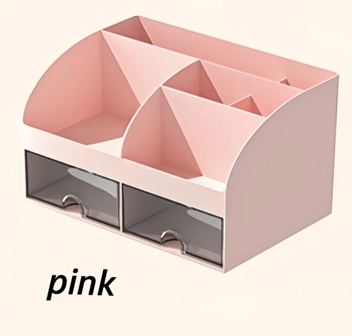 6-Compartment Desk Organizer with 2 Drawers - Plastic Desktop Storage Set with Pencil Holder for Cosmetics, Everstock
