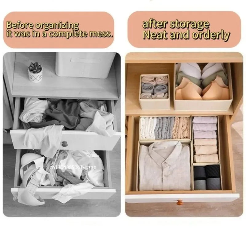 Foldable Wardrobe Storage Box - Cabinet Drawer Organizer for Underwear, Bras, Socks & Pants, Everstock