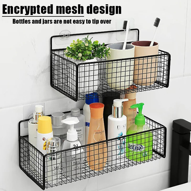 Wall-Mounted Storage Rack - No-Drill Iron Shelf for Coats, Caps & Everyday Essentials in Bedroom & Entryway, Everstock
