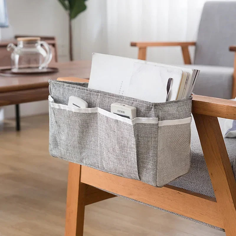 Bedside Hanging Storage Caddy - Waterproof Polyester Cotton Pocket Organizer for Crib Rails, Dorm Bunks and Nightstands, Everstock