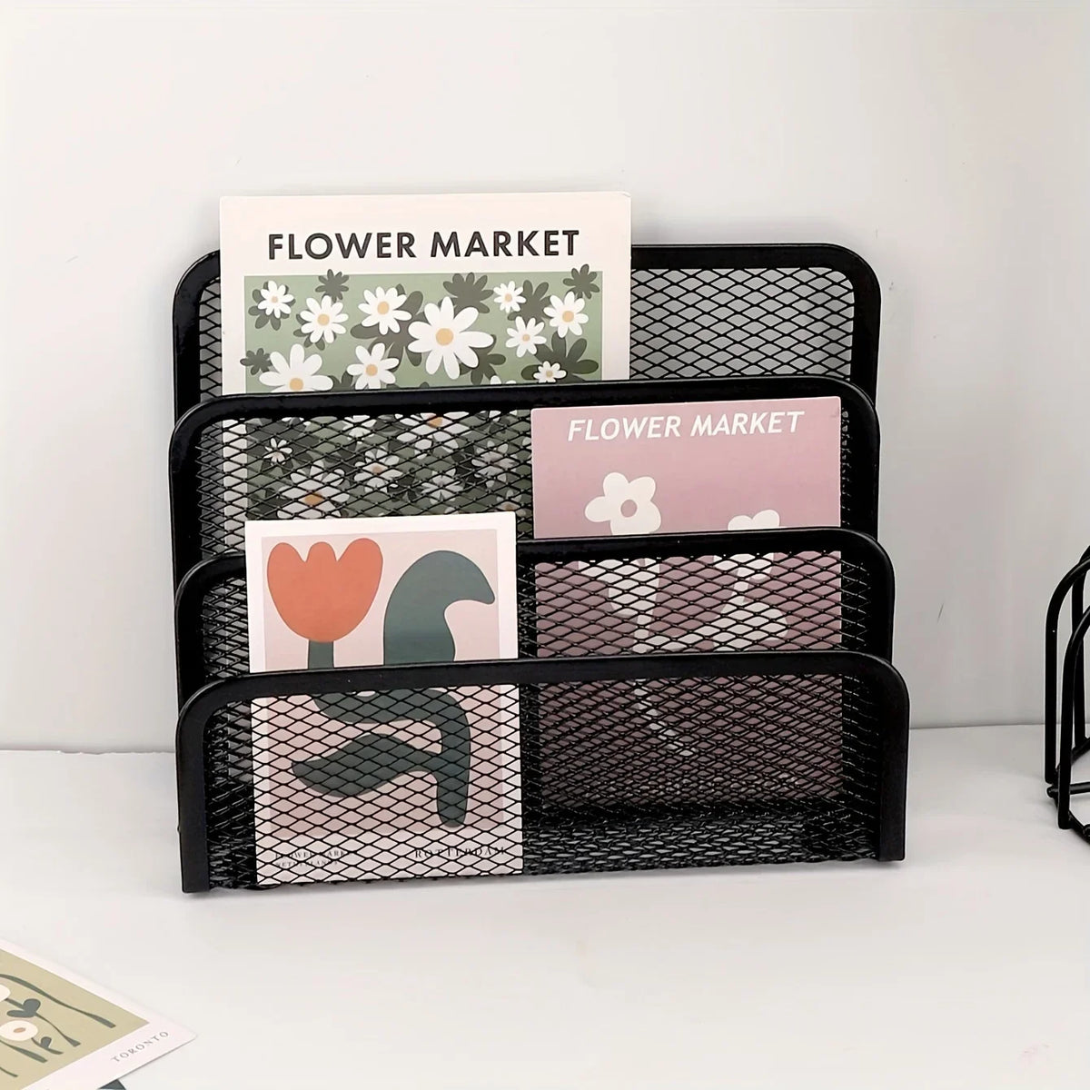 Mesh Letter Sorter - Metal Desktop Organizer with Envelope, Card and Document Slots for an Office Desk, Everstock