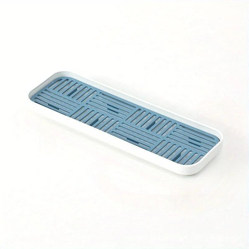 Sink Drainer Organizer - Drain Tray with Sponge Holder & Cutlery Rack for Kitchen Countertop Storage, Everstock
