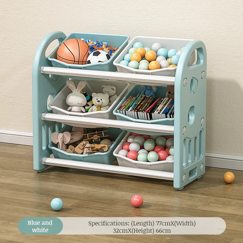 Kids Toy Storage Bookshelf Cabinet - 6-9 Compartment Plastic Organizer for Books, Toys & Sundries, Everstock