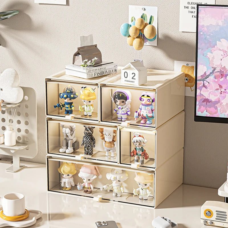 Desk Organizer with Drawers - Stackable HIPS Display Case for Collectibles, Stationery & Small Parts, Everstock