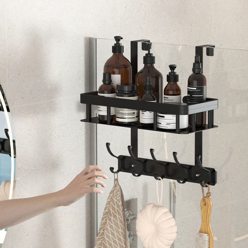 Door-Mounted Shower Storage Rack - Wall Mounted Shower Gel & Supplies Organizer for Bathroom, Everstock