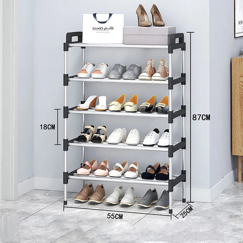 Multi-Layer Shoe Rack - Enclosed Plastic Shoe Cabinet with Dustproof Panels for Doorways and Hallways, Everstock