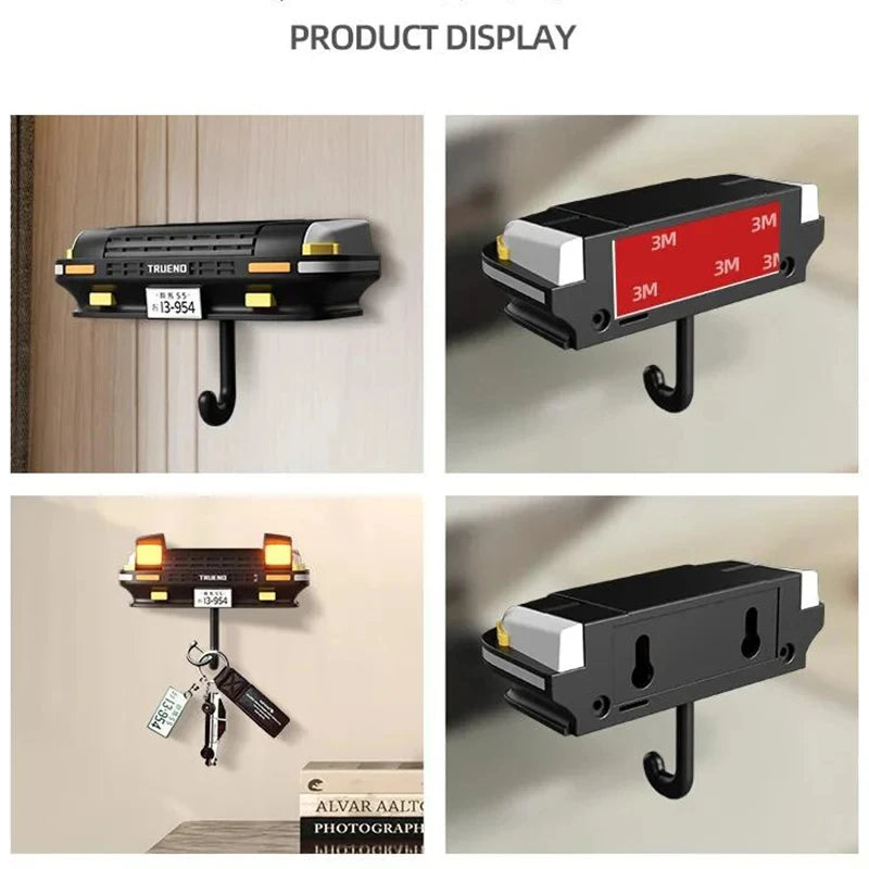 Headlight Key Hanger - Compact ABS Wall Key Hook for Entryways, Garages and Workshop Doors, Car Gift, Everstock