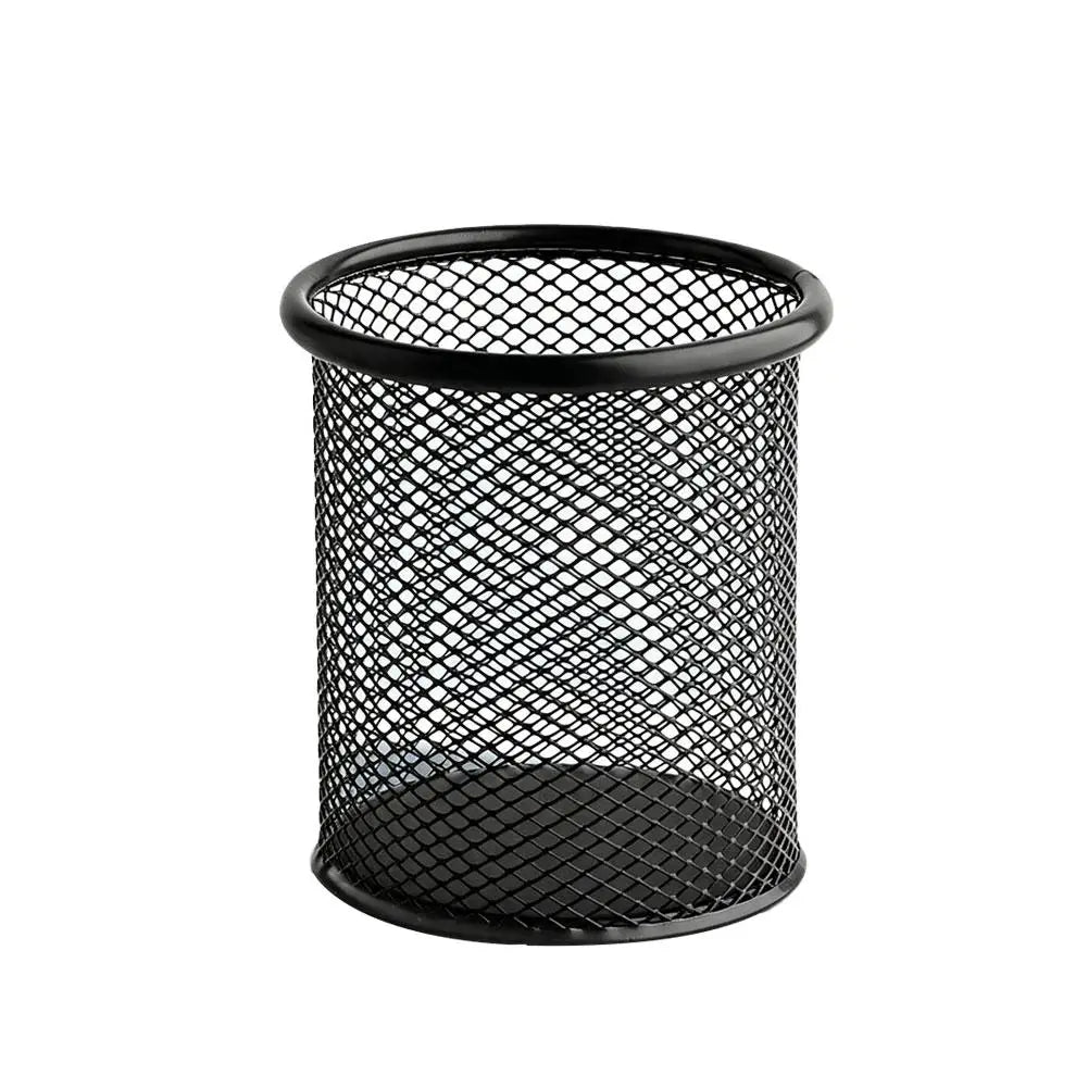 Mesh Desk Organizer with 4 Compartments - Powder-Coated Black Metal Caddy, 8.27 x 4.33 x 3.94 in, for Desktops, Everstock