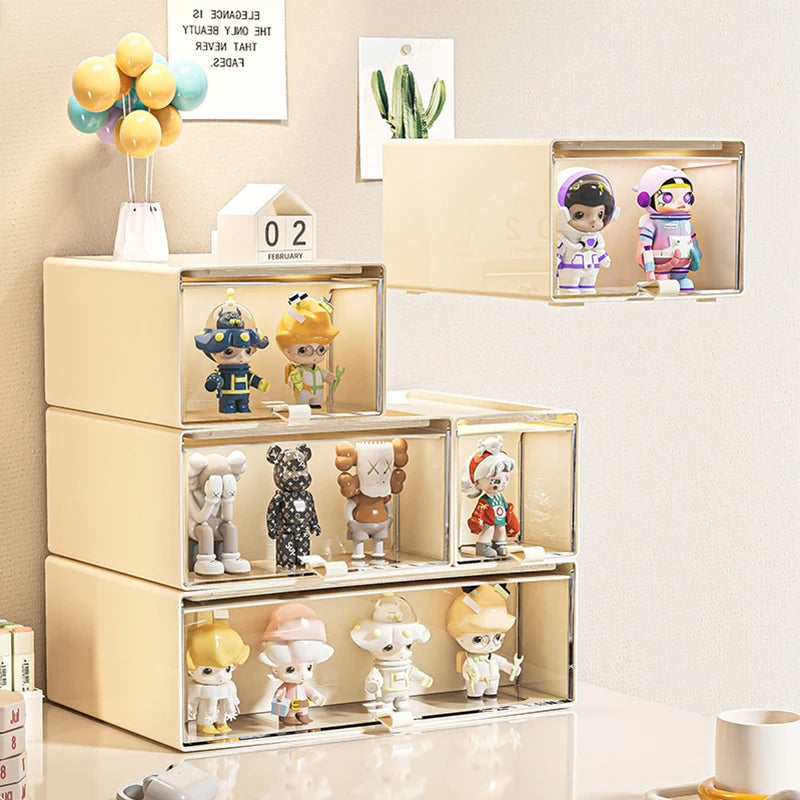 Desk Organizer with Drawers - Stackable HIPS Display Case for Collectibles, Stationery & Small Parts, Everstock