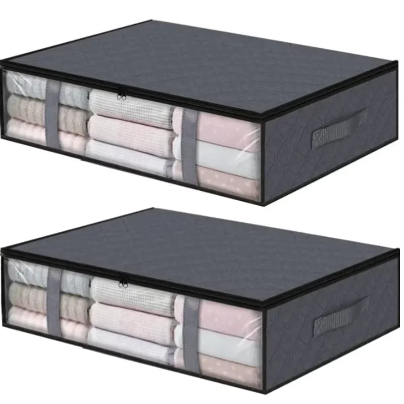 Under-Bed Storage Bags - Foldable PVC Containers for Blankets, Bedding & Shoes, Bedroom Space Saving, Everstock