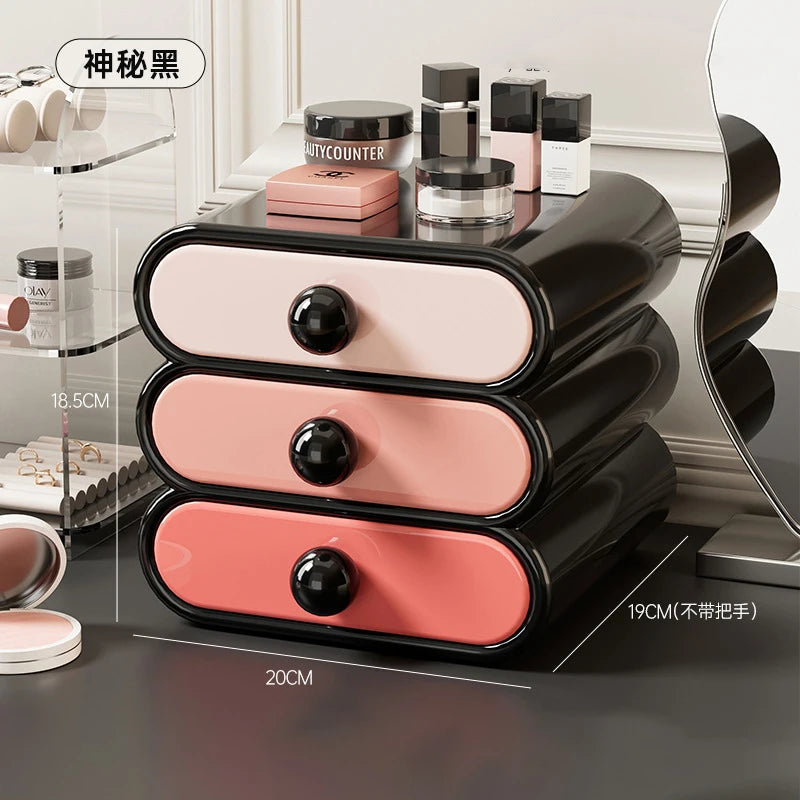 3-Layer Makeup Drawer Organizer - Plastic Cosmetics Storage Box for Vanity, Dressing Table & Stationery, Everstock