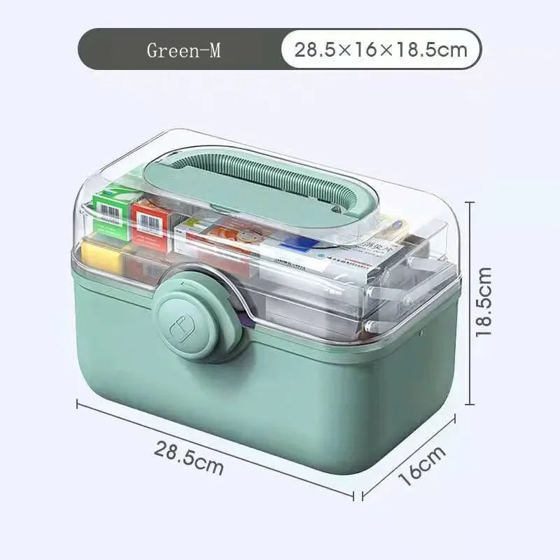 Portable Medicine Storage Box - Layered First-Aid Supply Organizer for Home & Travel, Everstock