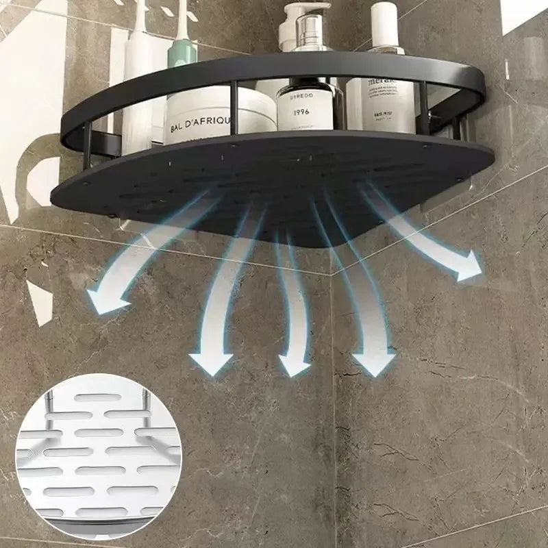 No-Drill Corner Shower Shelf - Wall Mount Shampoo Holder Rack for Bathroom & WC, Everstock