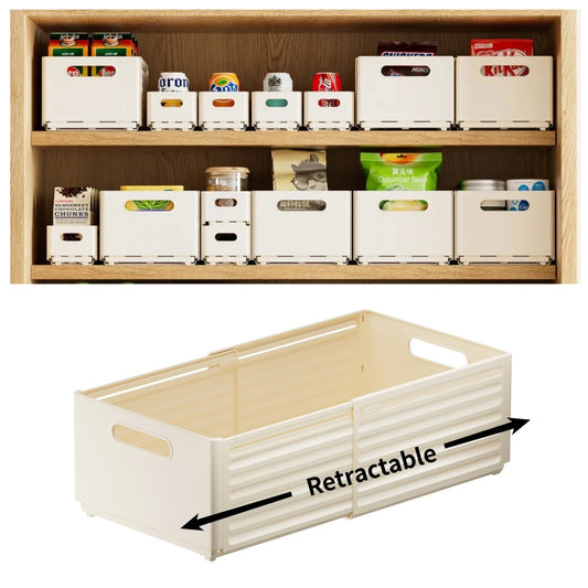 Adjustable Clothes Storage Box - Breathable Polyester Closet Organizer Bin with PP Frame for Wardrobe Shelves, Everstock