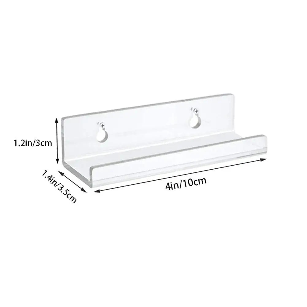Acrylic Record Display Stand - Clear 4 Inch Wall-Mounted Ledge for Small Albums, CDs and Art Cards, Everstock