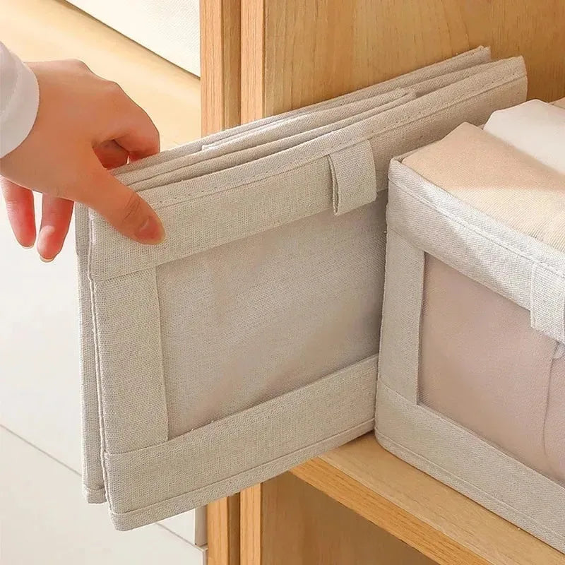 Portable Fabric Storage Boxes - Foldable Pants & Clothes Organizer for Bedroom Wardrobe Drawers, Everstock